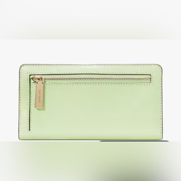 💚♠️💚KATE SPADE💚♠️💚Matcha Latte Madison Large Slim Bifold Wallet/NWT - Picture 2 of 7